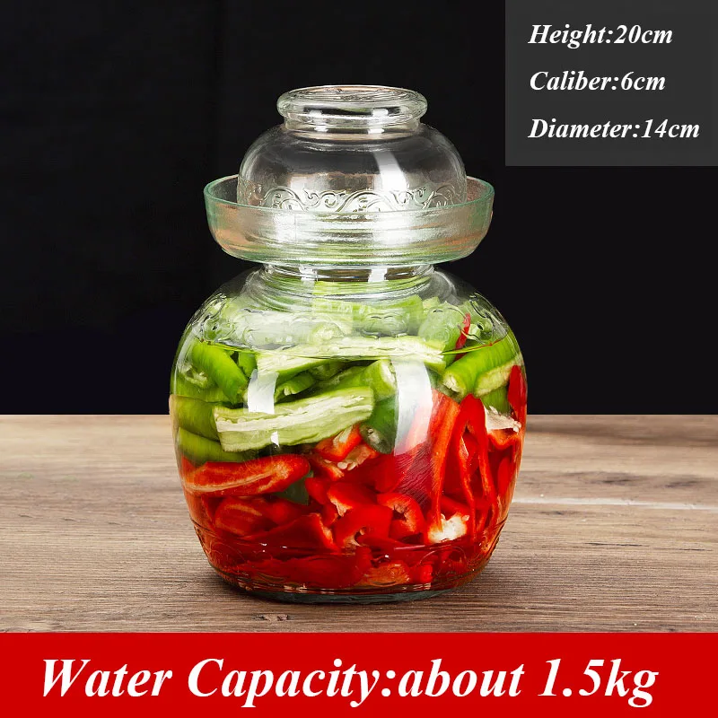 Thickened Transparent Glass Kimchi Jar Pickles Container Kitchen Accessories Pickled Jars for Food Pickling Sealed Storage Tank