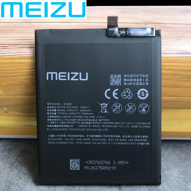 Original Meizu M3s M5s M6s M3 M5 M6 Note 8 9 U10 M8c X8 MX6 15 Lite Pro 7 16 16th 16x 16s 16xs BA872 BA882 BA852 BA871 Battery