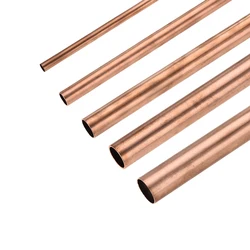 Uxcell 1pc Copper Round Tube 8mm-30mm OD Hollow Straight Pipe Tubing 100mm/200mm/300mm Length for DIY Crafts Industrial трубка
