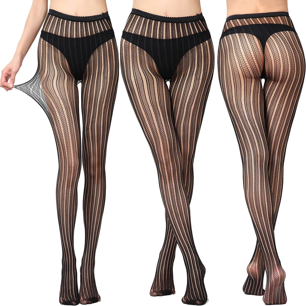 Cool Star Printed Fishnet Tights Erotic Hollow Out Sexy Mesh Pantyhose Punk Pattern Pantyhose Black Women Tight Lingerie