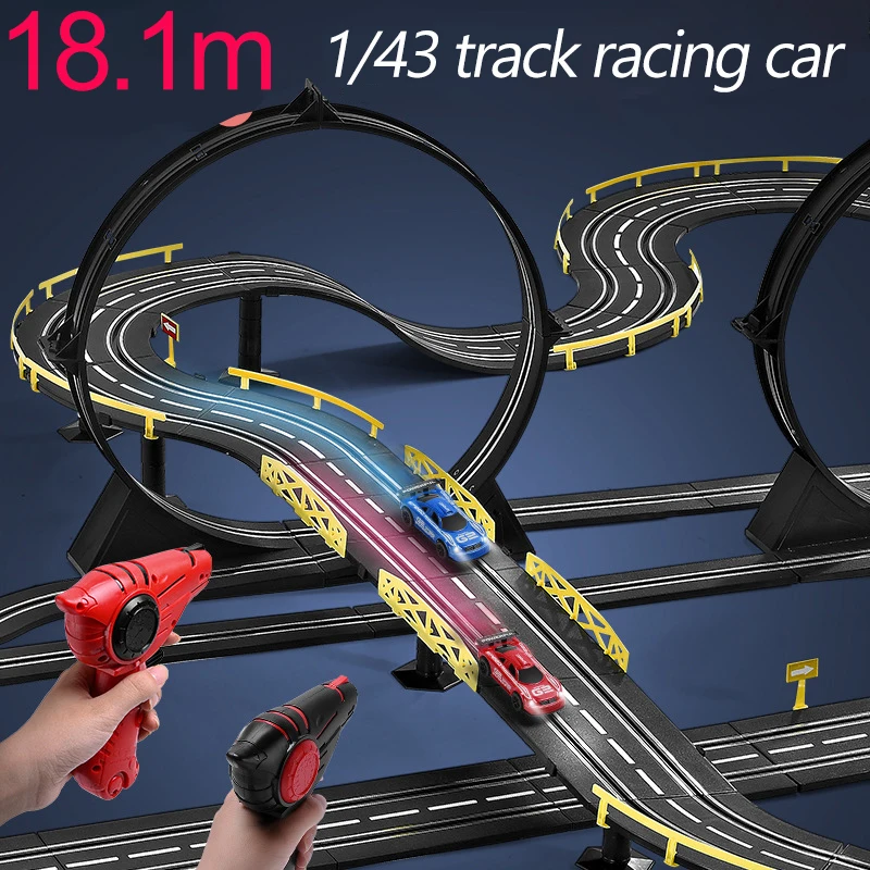 1/43 Runway Tracks Cars Electric Rail Car Toy Children Toy Car Remote Control Car Railway Railcar Autorama Electric Slot Racing