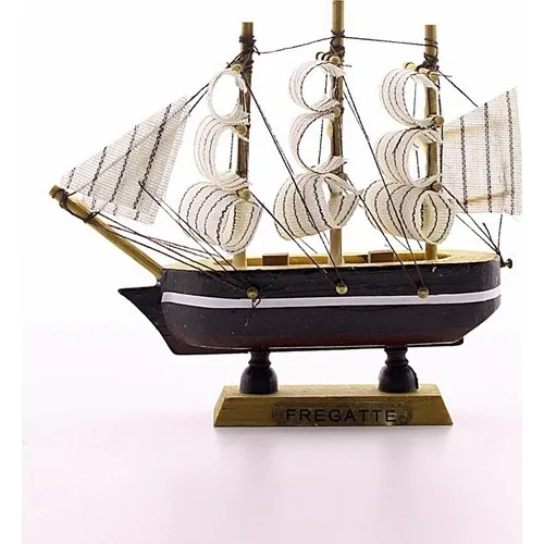 Gift Net Wooden Handmade Sailing Ship Scale Model Decorative Hobby 12CM- C