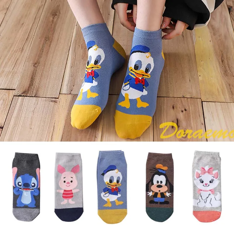 5 paia/lotto calzini da donna Casual corea cartoon animal socks Cotton Cute girl funny mouse duck calzini alla caviglia taglia 35-41 dropshipping