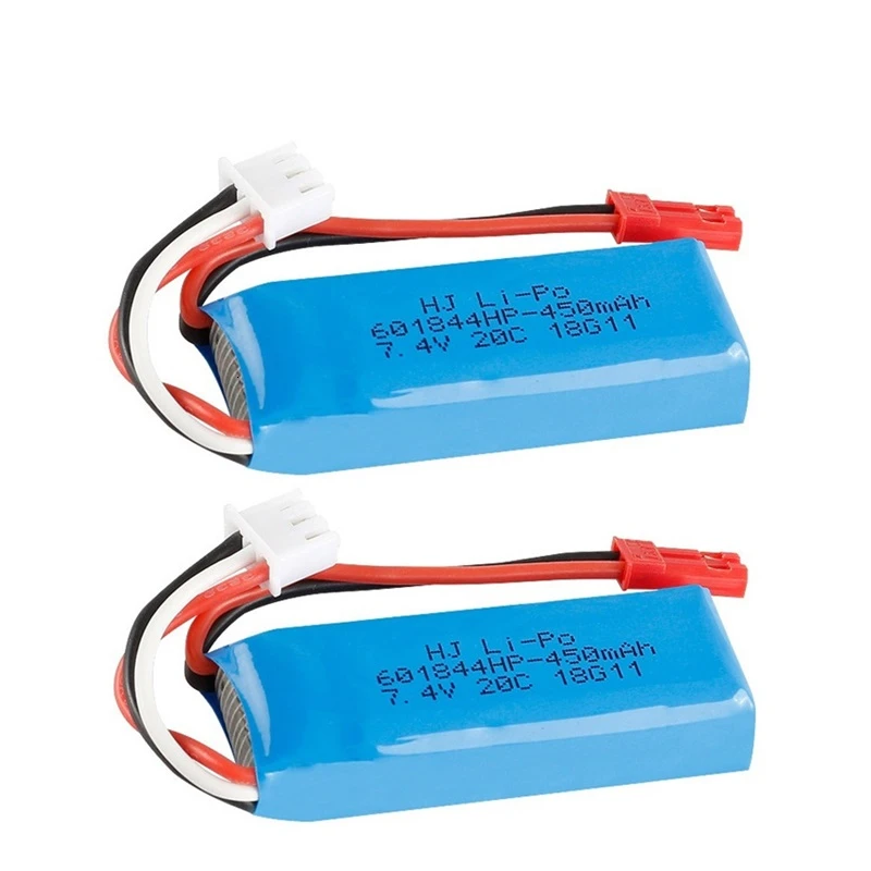 Original 7.4V 450mAh Lipo Battery for WLtoys K969 K989 K999 P929 P939 RC Car 601844 20C 2s 450mah 7.4v Rechargeable battery