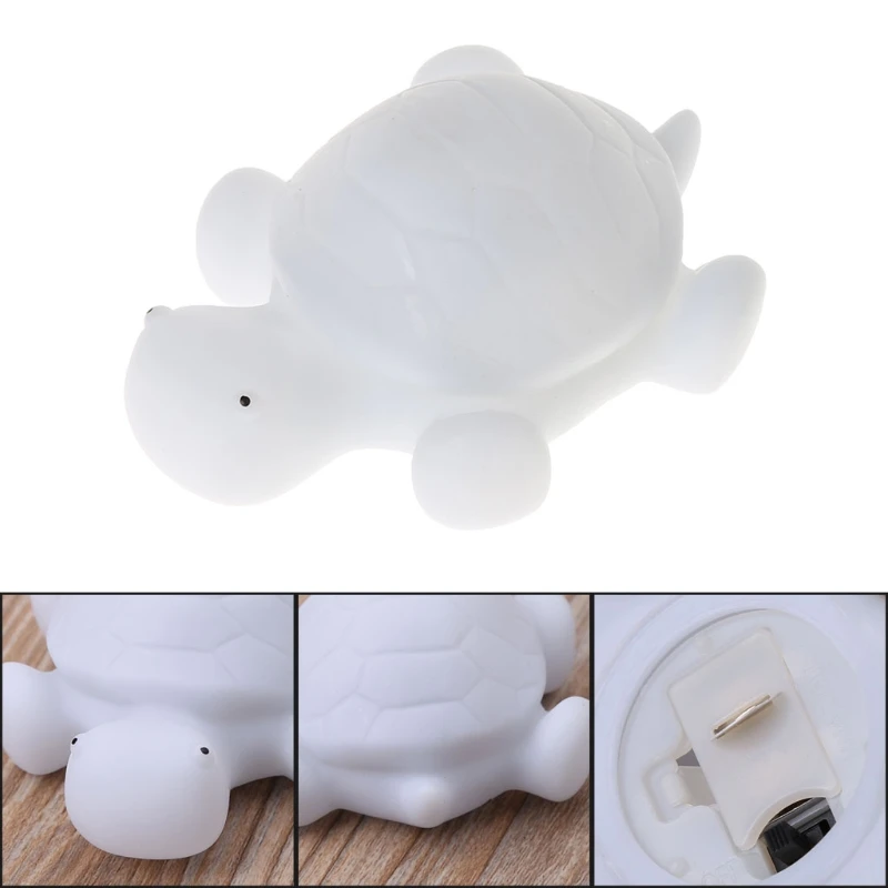 Knipperlicht Up Speelgoed Schildpad Led 7 Kleuren Veranderen Nachtlampje Lamp BX0D