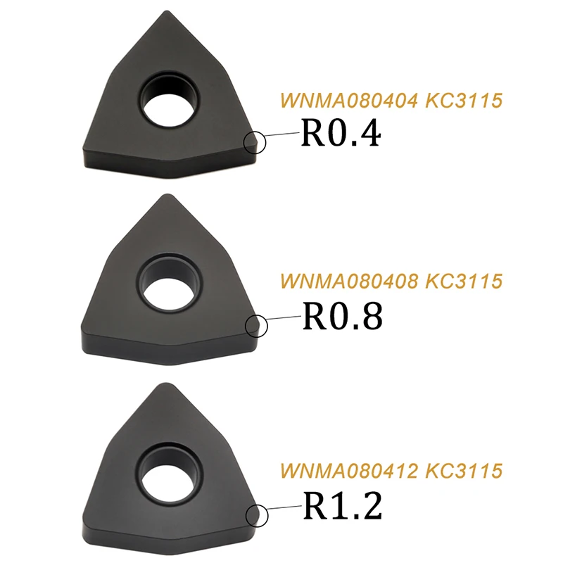 10PCS WNMA080404 WNMA080408 WNMA080412 KC3115 External Turning Tool Flat Carbide Inserts High Quality Lathe Tools For Cast Iron