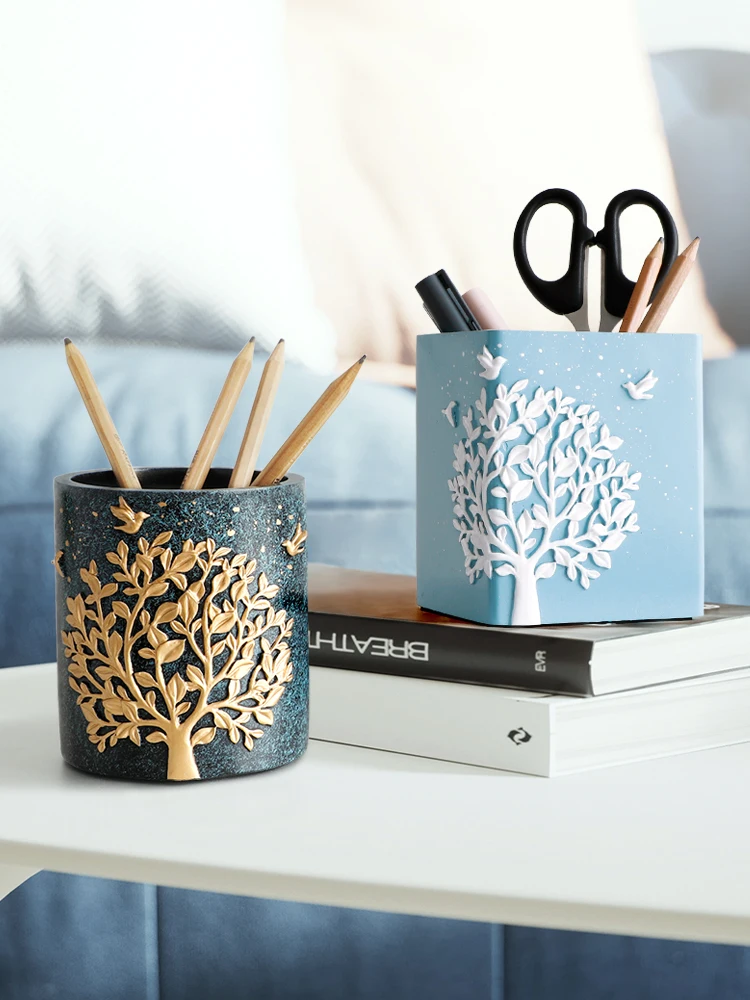 Fashion Simple Cute Pen Stand Creative Desk Organizer Pencil Holder Office Accessories Stationery Storage Box