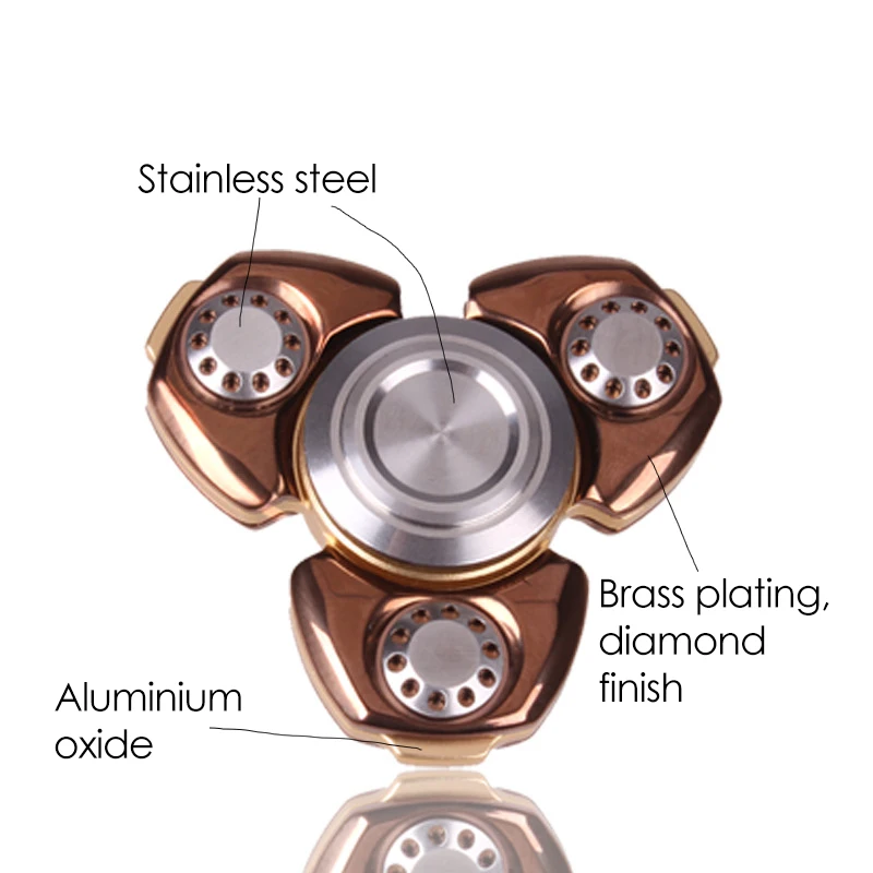 Senior Aluminium Oxide Metal Hand Spinner Stainless Steel Brass Plating Diamond Polishing 606 Mute Bearing Finger Fidget Gyro