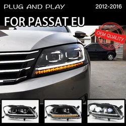 Head Lamp For Car VW Passat EU B7 2012-2016 Magotan Headlights Fog Lights Daytime Run Lights DRL H7 LED Bi Xenon Bulb Accessory