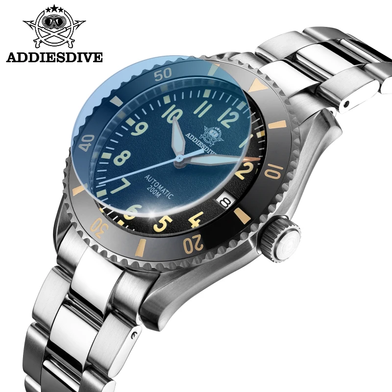 ADDIESDIVE Men\'s Watch Windows Display C3 Super Luminous 20Bar Waterproof Sapphire Glass Reloj Hombre NH35 Automatic Watch