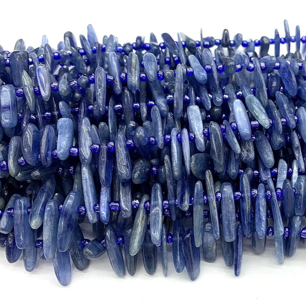 Veemake Kyanite Slabs Slices Stick Teeth Drill Side Comb Beads For Jewelry Making Natural Necklace Bracelets Earrings Pendants