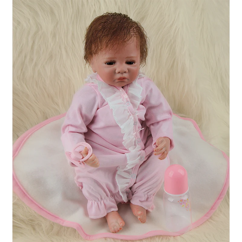 Poupée réaliste en Silicone et vinyle pour fille, 50 Cm, 20 pouces, simulation du visage du nouveau-né, Collection de jouets, cadeaux faits à la main