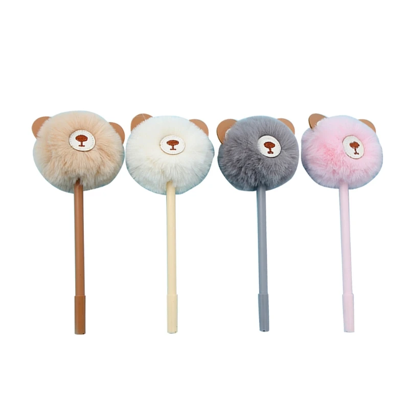 H05B Pack of 4 Novelty Gel Ink Pen Lovely Plush Bears Design Refillable Gel Pen 0.5mm