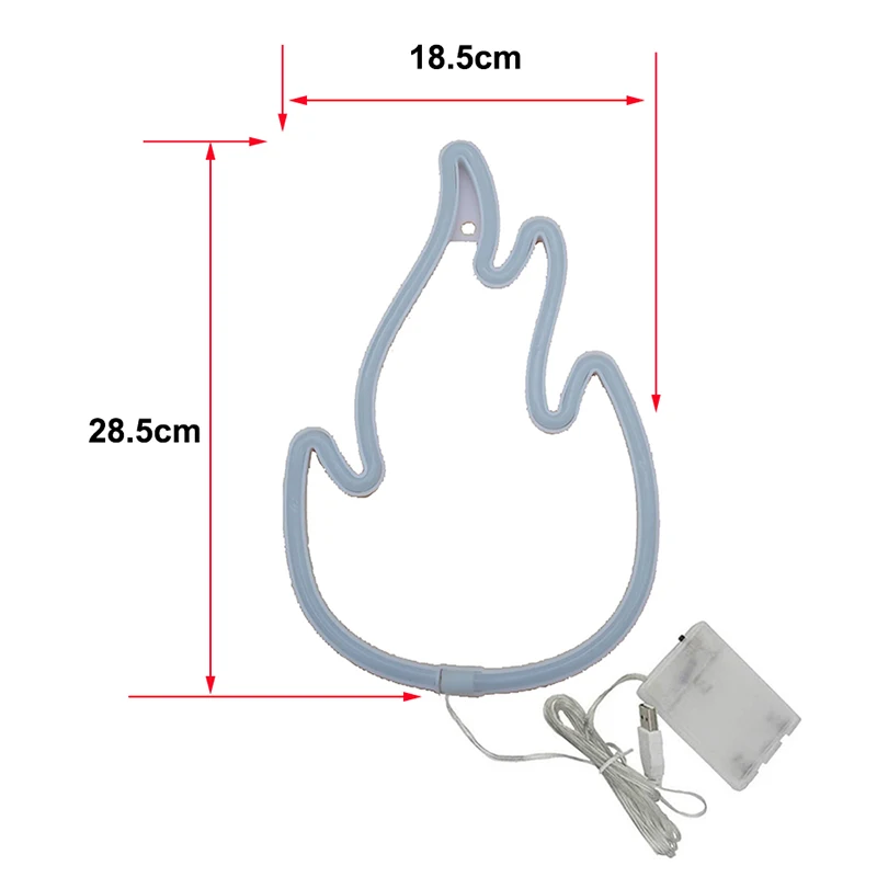 불꽃 불 네온 사인 조명 로고 LED 벽걸이 장식 램프, 방 바 상점 파티, 생일 휴일 야간 조명