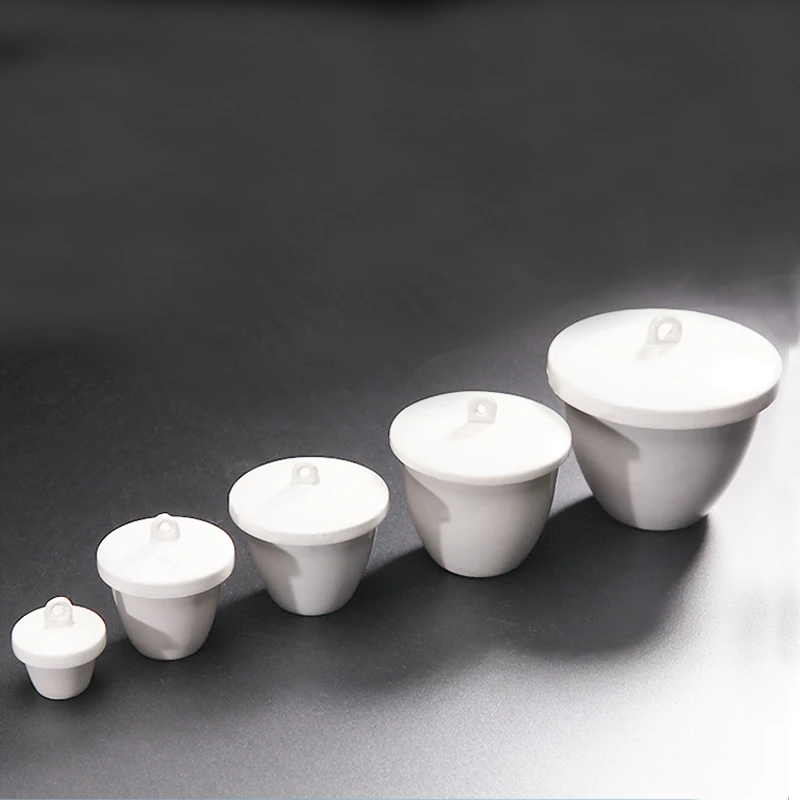 10 Pieces/Pack Aluminium Oxide Ceramic Crucible with Cap Laboratory Equipment Porcelain Crucible
