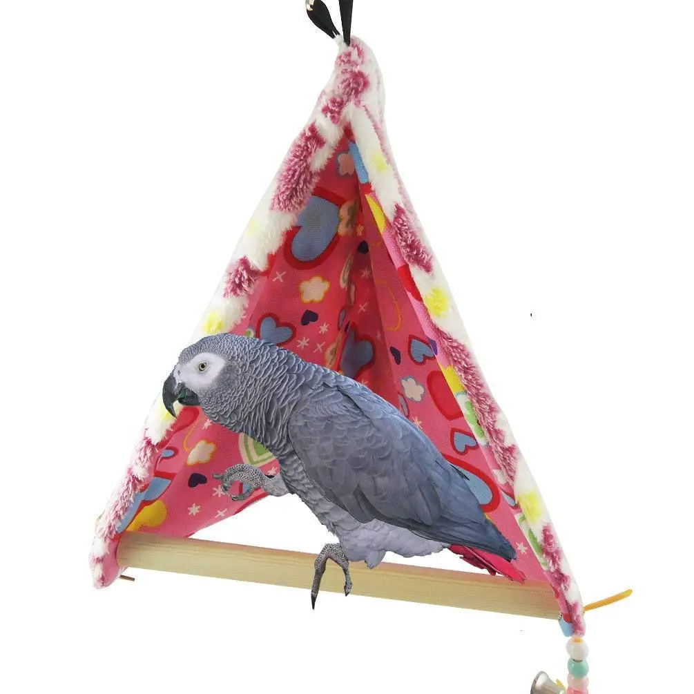 Bird Plush Perch Tent Nest Stand Winter Warm Hammock Hanging Cave for Macaw Amazon Parakeet Cockatiels Cockatoo Conure Lovebird