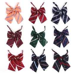 New Large Bowtie Oversize Bow tie For Women Uniform Collar Butterfly Ladies Bow knot Adult Stripe Bow Ties Cravats Girls Bowties