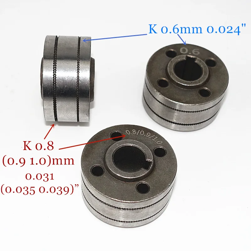 Imagem -02 - Rolo de Alimentação do Fio de Solda v Knurl k Groove 0.6 mm 0.8 mm 0.9 mm 1.0 mm Fluxo Cored para o Alimentador do Fio do Soldador do Mig 1pc