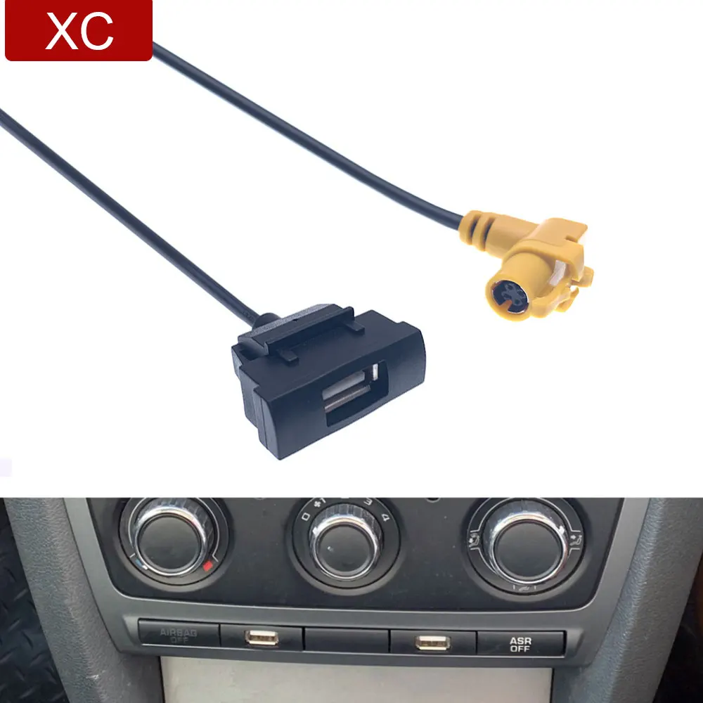 

Car Usb Cable For RCD510 RNS315 Radio Extend USB 4 Pin Female Male Interface Cable Adapter for Skoda Octavia Slot Panel