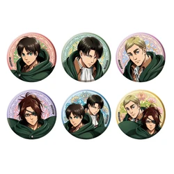 Attack Titans Anime Erwin Smith Eren Levi Armin Arlelt Zoe Hange Hans Jean Kirstein Sasha Blouse 50mm Metal Badge Brooch Pins