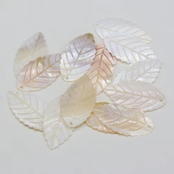 6Pcs Natural Mother Of Pearl Freshwater Shell Pendant Leaf-Shaped Loose Beads For Jewelry Making DIY Necklace Earring Accessory