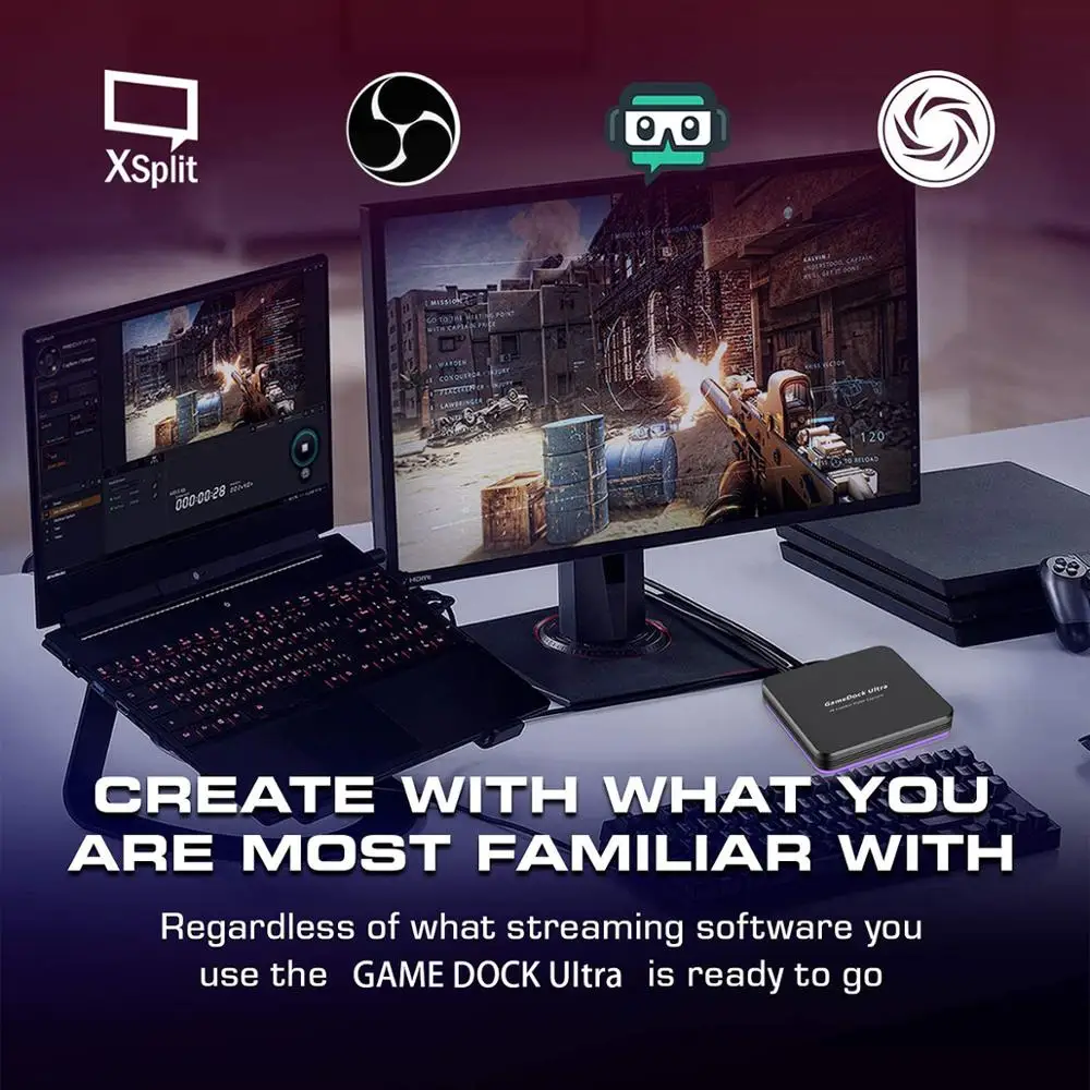 Y&H HDMI Game Capture Card, Live Stream and Record in 4K30P or 1080P 120HZ,HDR Video Pass-Through up to 240fps,Ultra-Low Latency