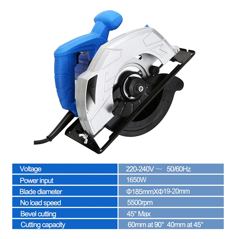 ไฟฟ้าไม้เลื่อยวงเดือน1500W 7นิ้ว60มม.ตัดอเนกประสงค์เครื่องใช้ในครัวเรือนขนาดเล็ก Flip Saw วงกลม