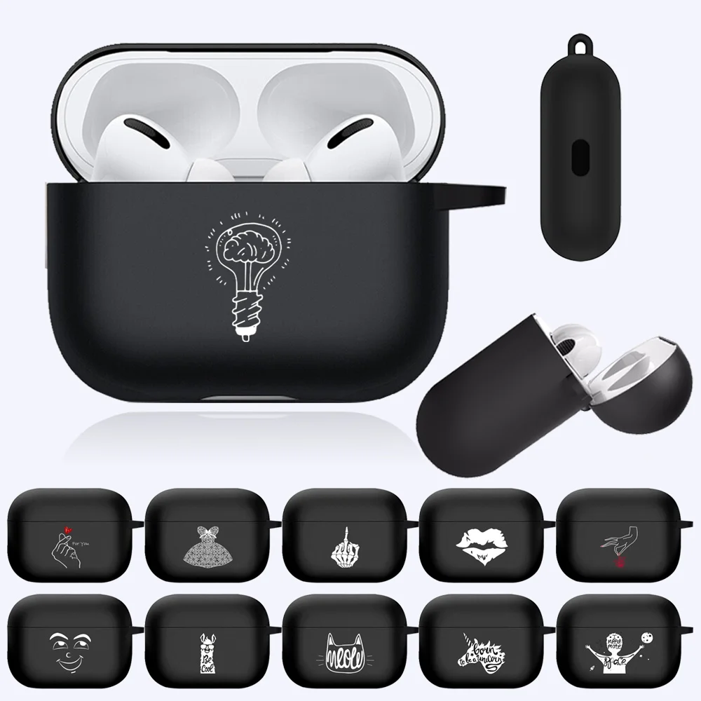 

AirPods Cases for Apple AirPods Pro A2084 A2083 Soft Silicone Bluetooth Wireless Earphone Cover White Picture Pattern Series