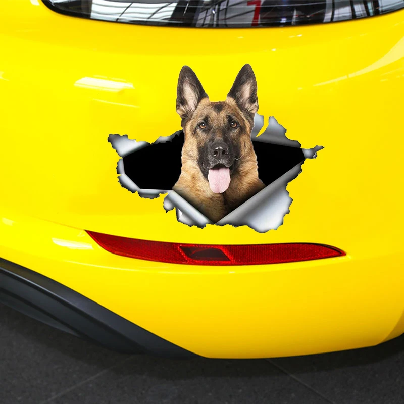 B0134 Self-adhesive 3D Decal Pet Dog German Shepherd Car Sticker Waterproof Auto Decors on Bumper Rear Window Trolly Case