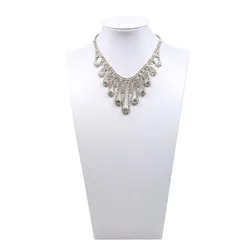 Présentoir de bijoux en cuir PU blanc, haut niveau, présentoir de bijoux, collier, buste, pendentifs, support ras du cou, 3 Options, modèle, en Stock