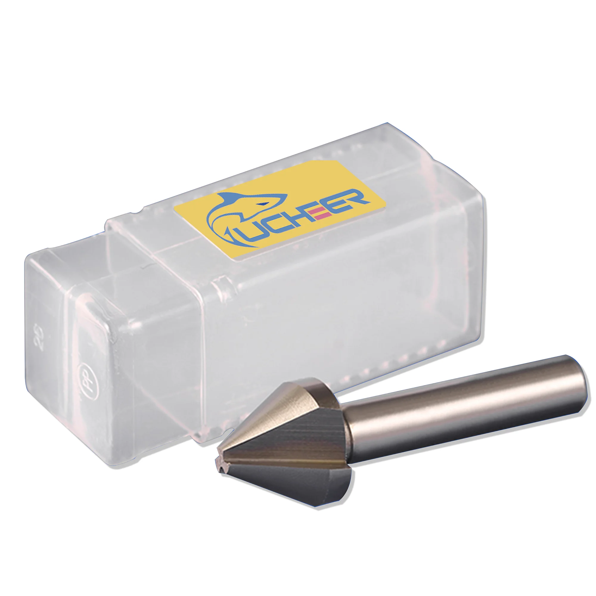 UCHEER 6pcs 90 Degree HSS Chamfer Cutter 6.3-20.5mm 3Flute Chamfer Drill Bit Set Countersink Drill Bit