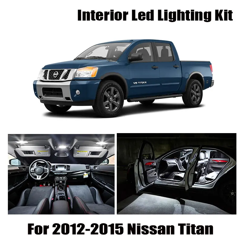 12 Bulbs White Car LED Interior Ceiling Light Kit Fit For Nissan Titan 2012 2013 2014 2015 Trunk Cargo Door License Plate Lamp