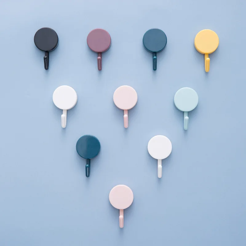 10pcs Creativity Bathroom hook High Quality Clothes towel hook Strong paste No trace No nails needed hook up