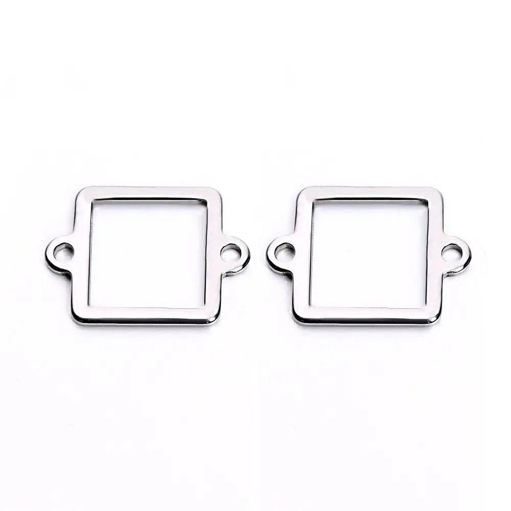 20pc/lot Stainless Steel Round Hollow Oval Charms Pendants Blank Stamping Tags for Necklace Bracelet Jewelry Making Findings