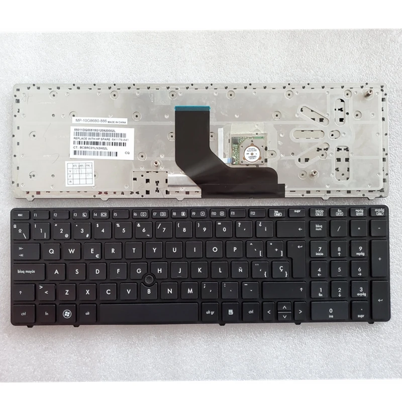 

Keyboard for HP EliteBook 8560p 8570P 8560B 6560b 6565b 6560P 6570b laptop Spanish SP Silver With pointing stick