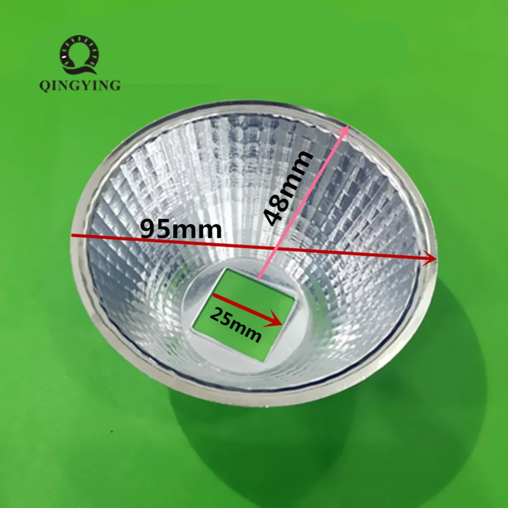 95mmX48mm Diameter Aluminum Led Lamp Reflector Cup Bowl Case For 20W - 100W 25X25MM High Power Led Emitter Spotlight