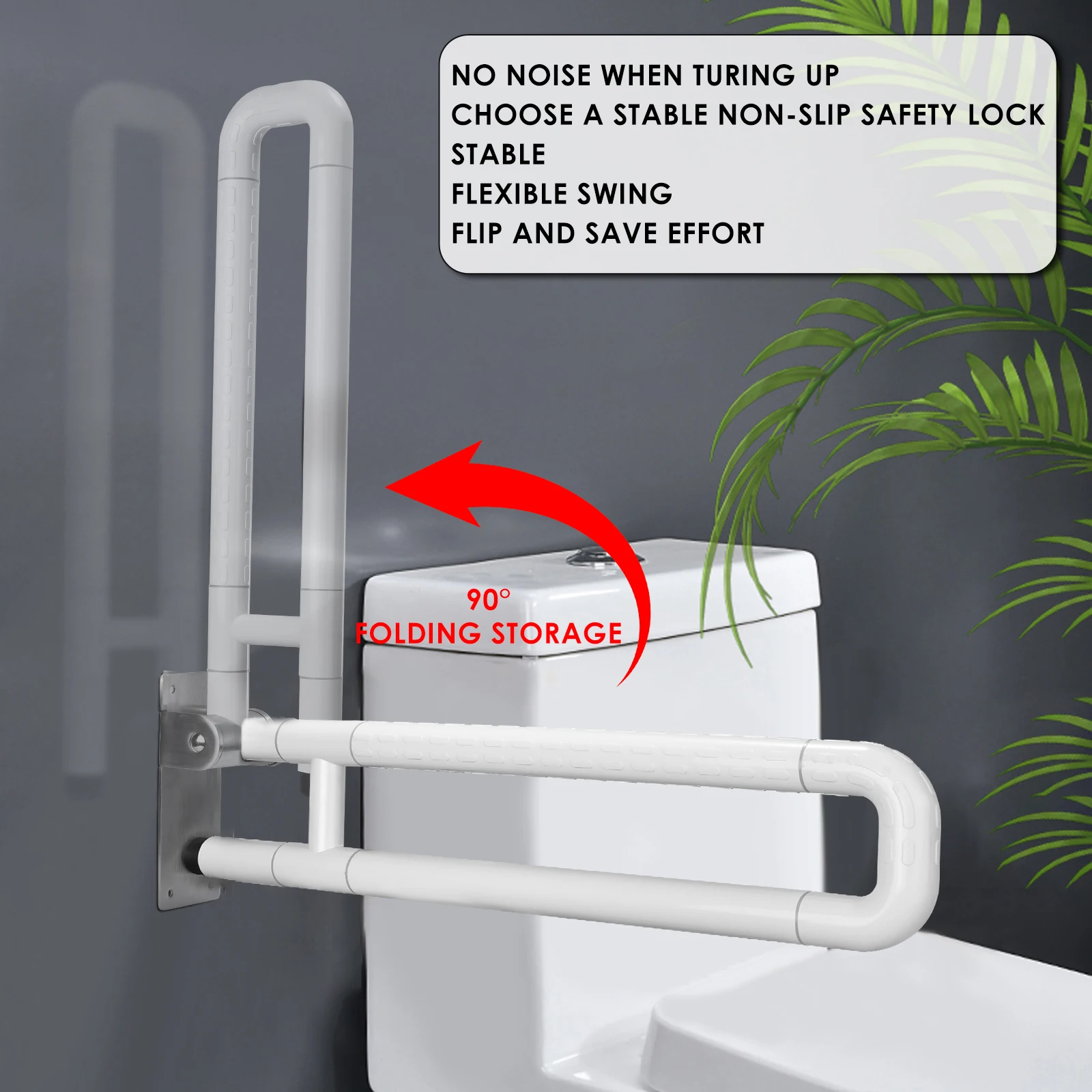 60cm Bathroom Support Handle Foldable Bathroom Safety Powerful Support Handle 300~350kg For Elderly Disabled Pregnant Women