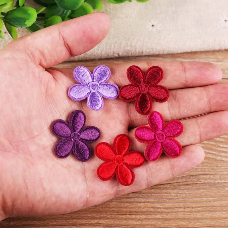 Small Sun Flower Embroidery Patches for Clothing Iron on Kids Clothes Decoration Appliques Stripes Badge Cloth Hole Repair DIY