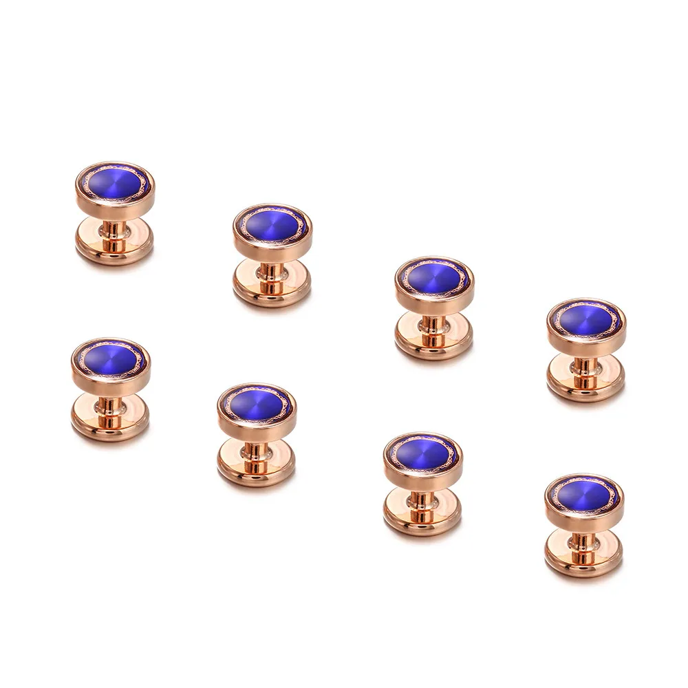 VAGULA Luxury Cufflink Stud in 8pcs Tuxedo Collar Stud Sleeve Button Wedding Gift V26