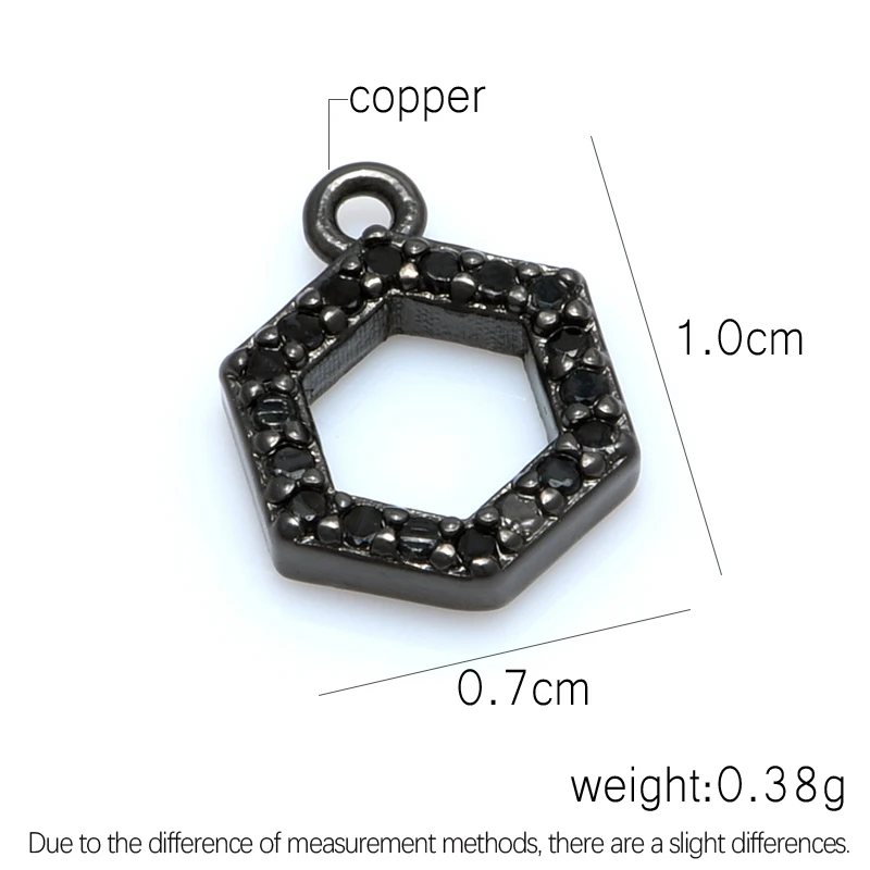 Charm Black Small Metal Lucky  Charms Accessories for Bracelet Earrings Jewelry Making 10*7mm