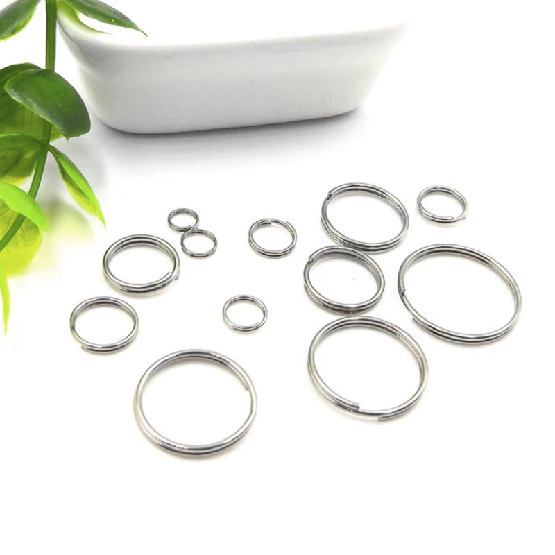 100pcs/lot  6/7/8/9/10/12/15/18/20 304 stainless steel Open Jump Rings Double Loops  Split Rings Connectors For Jewelry Making