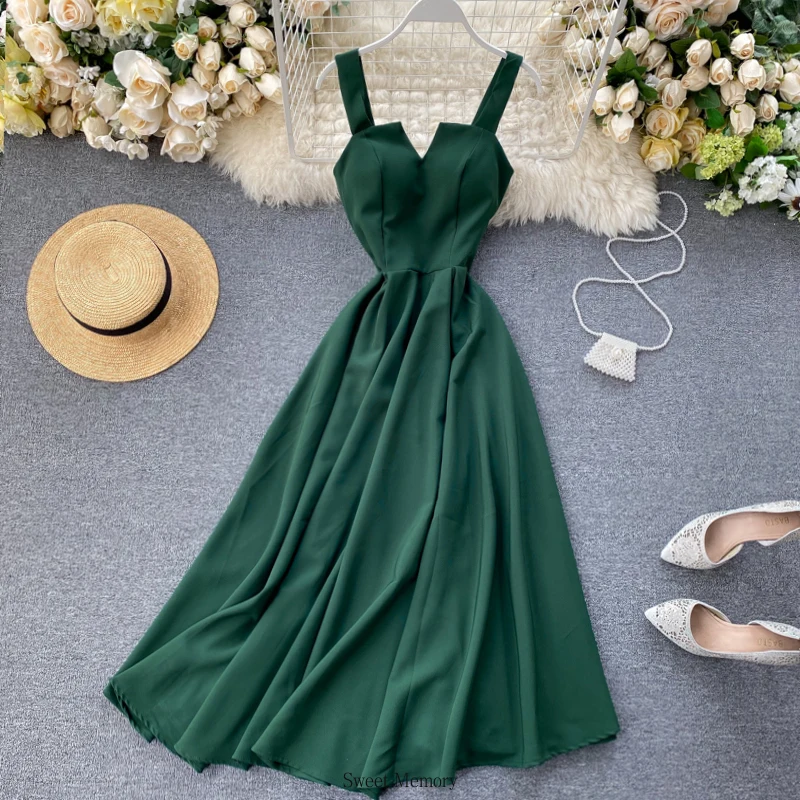 U2033 Zomer Sexy Meisje Geel Wit Groen Rood Thee-Lengte Cocktail Jurken Elegante Vrouw Spaghetti Wedding Party Jurk