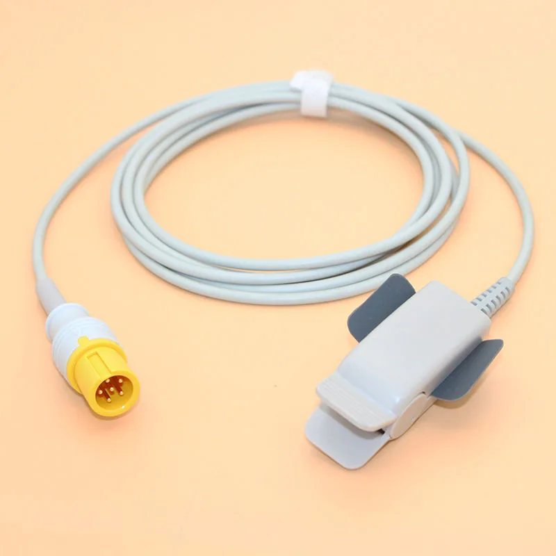 For Contec CMS 5100 8000 Patient Monitor Digital Spo2 sensor cable,6Pin 3m Finger/Ear Pulse Oximeter probe.