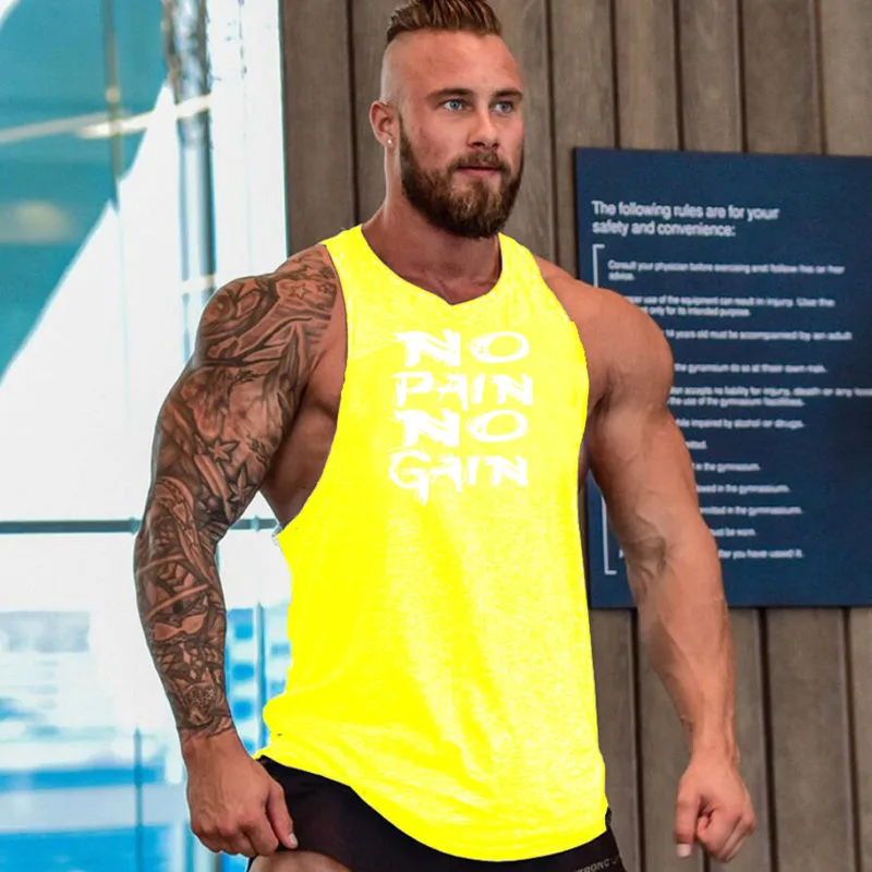 New Fashion Men\'s Gym Tank Top Fitness Vest Cotton Skull Printed Bodybuilding Stringer Tanktop Sleeveless Shirts Men\'s Clothing