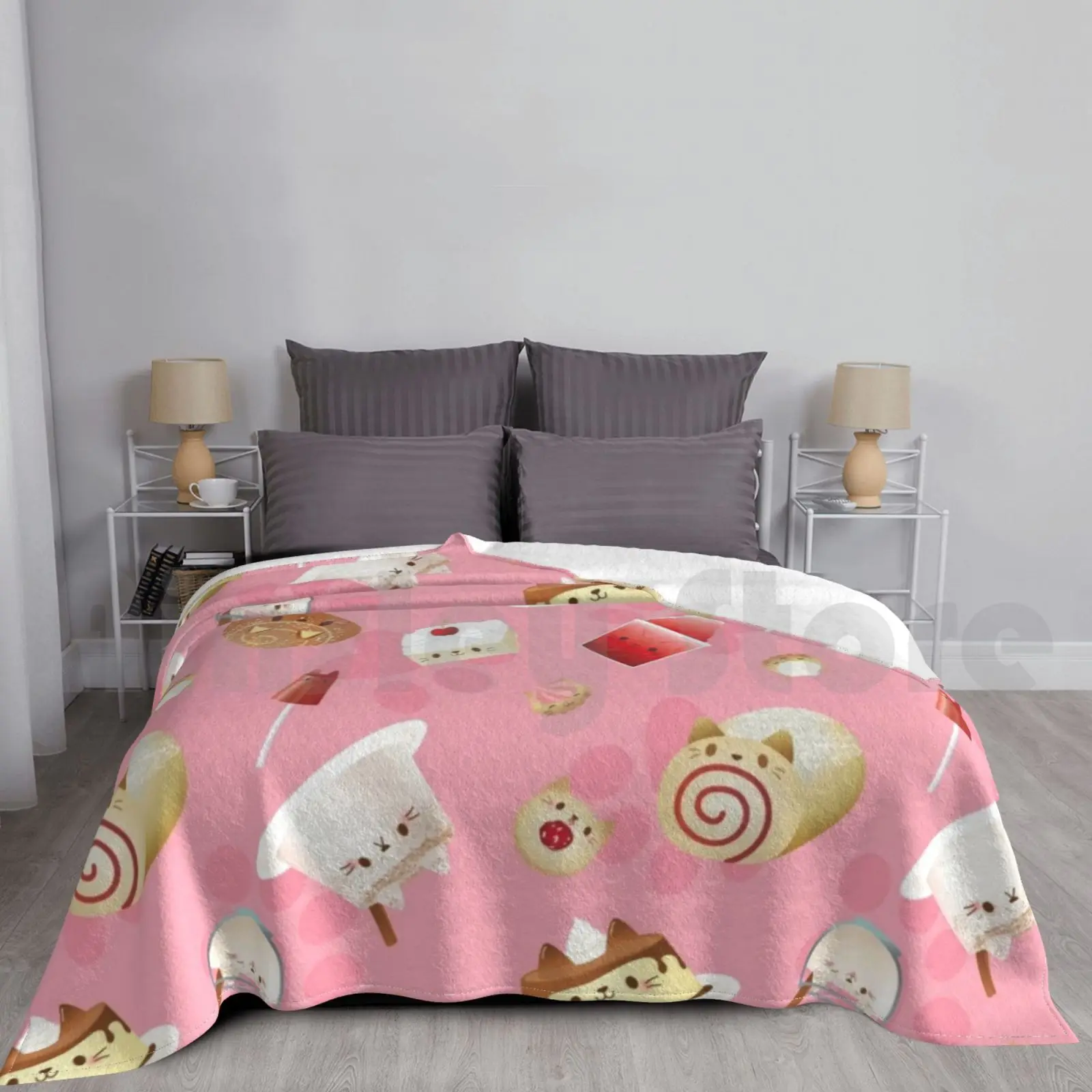 Purr-To Rican Sweets Blanket For Sofa Bed Travel Puerto Rico Flan Sweets Pastel Puerto Rican Tembleque Cake