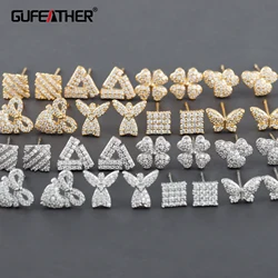 GUFEATHER MA02,jewelry accessories,pass REACH,nickel free,18k gold rhodium plated,copper,zircons,diy earrings jewelry,6pcs/lot