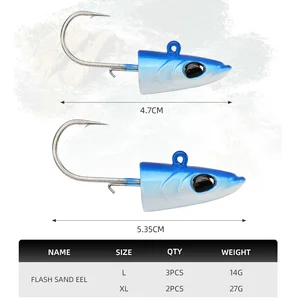 BLUX-FLASH Sand EEL Fishing Fishing dụ, Jig đuôi, móc đầu, mồi nhân tạo, bơi nước mặn, thiết bị chiến đấu, 27G 10 Mồi nhân tạo bán hàng chính của Turvira - №10