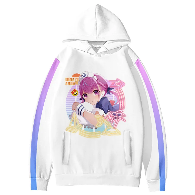 VTuber Minato Aqua 3D Printing Men/Women Autumn Popular Fashion Hoodies Sweatshirt Long Sleeves Pollover Plus Size