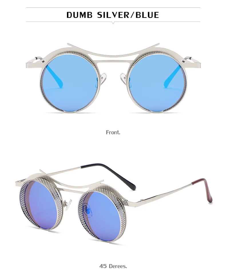 Steampunk Sonnenbrille Männer Mode Runde Punk Gläser Frauen Vintage Luxus Retro Vasos Decorativos Gafas De Sol Zonnebril Heren – Detail 15