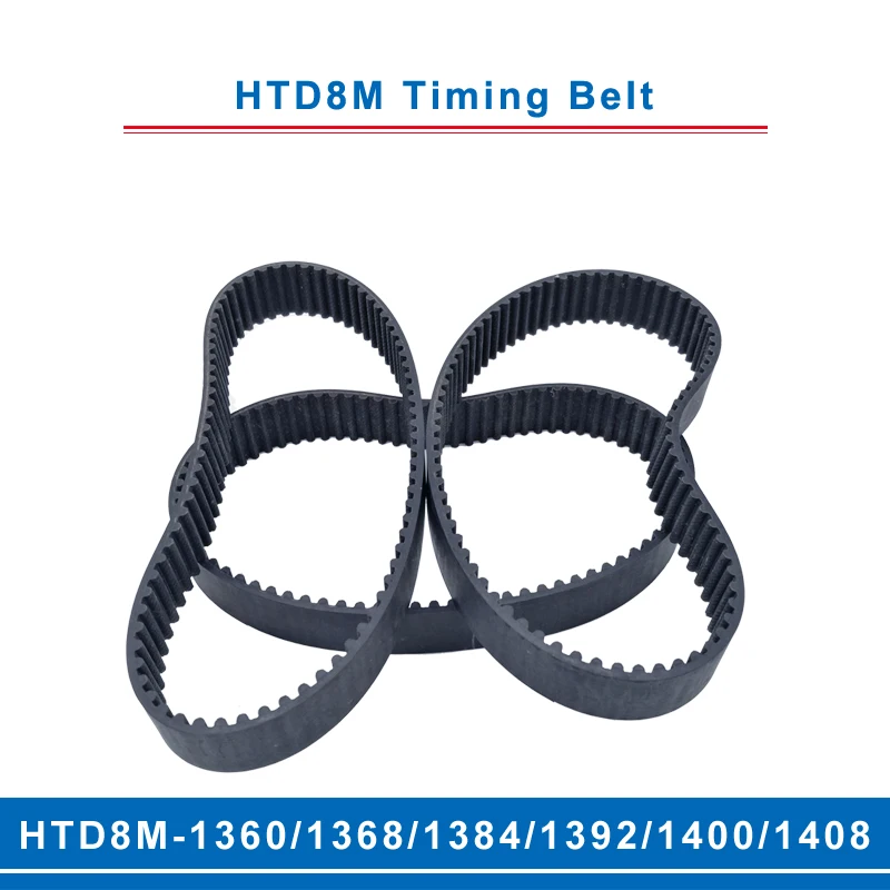 timing belt HTD8M-1360/1368/1384/1392/1400/1408 teeth pitch 8mm circular teeth belt width 20/25/30/40mm for 8M timing pulley